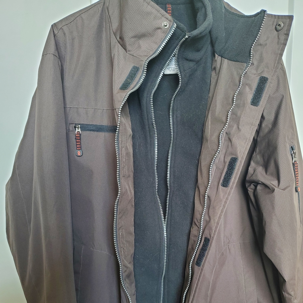 Classic Izod Sport Jacket Men's, XL, Brown, Black Fleece Inside, Great Jacket - Picture 4 of 7